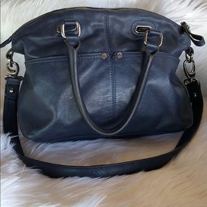 Navy Blue Tignanello Satchel Handbag